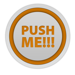 Push me circular icon on white background