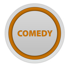 Comedy circular icon on white background