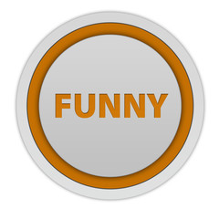 Funny circular icon on white background