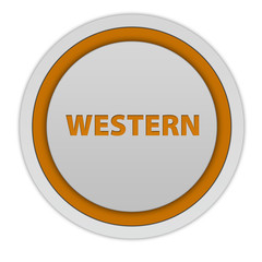 Western circular icon on white background