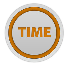 Time circular icon on white background