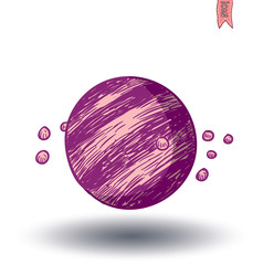 planet icon, hand drawn vector illustration.