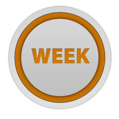 Week circular icon on white background