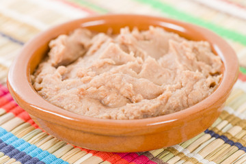 Frijoles Refritos - Bowl of Mexican refried beans