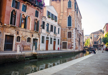 Small canal in the Venice, Italy