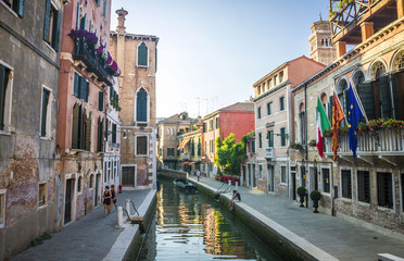 Small canal in the Venice, Italy