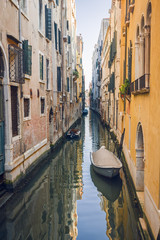 Beautiful view on the Venice city in Italy with canal