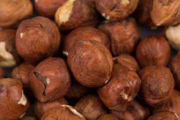 Heap of hazelnuts