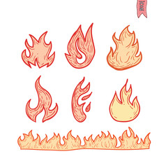 Fire flame icon, vector illustration