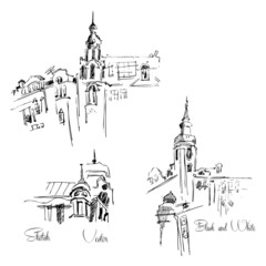 Naklejka premium Cityscape sketch