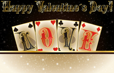 Love poker invitation cards, vector illustration