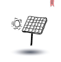 solar panel  Electricity icon - vector illustration