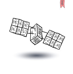 Isolated communication satellite, vector illustration.