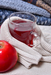 Winterzeit Wolle Strick Tee warm