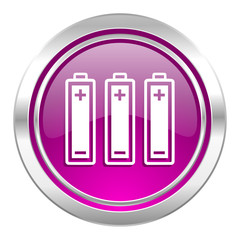 battery violet icon power sign