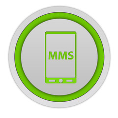 mms circular icon on white background