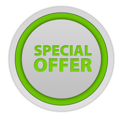 Special offer circular icon on white background