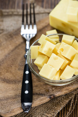 Portion of Cheese (close-up shot)