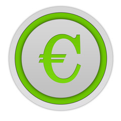 Euro circular icon on white background
