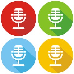 Iconos mic color sombra botón