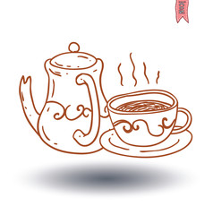 Coffee pot, Vector isolated