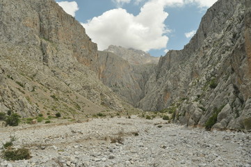 Taurus Mountains. Turkey. Steep cliffs and gorge.