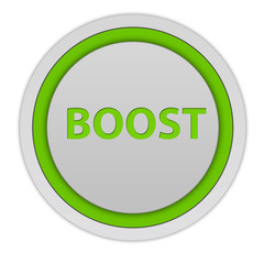 Boost circular icon on white background