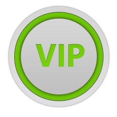 Vip circular icon on white background
