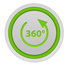 360 degrees circular icon on white background