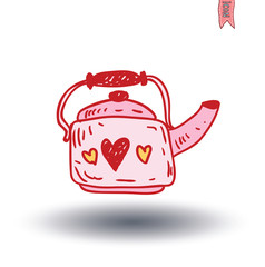 Coffee pot, Vector isolated