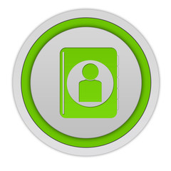 Profile circular icon on white background