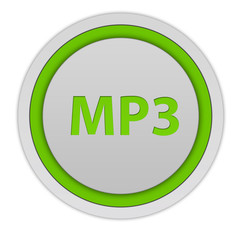 MP3 circular icon on white background