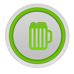 Beer circular icon on white background