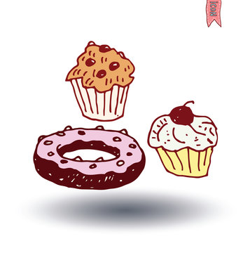 Cake food icon, vector illustration.