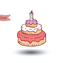 cake food icon isolated, vector illustration.