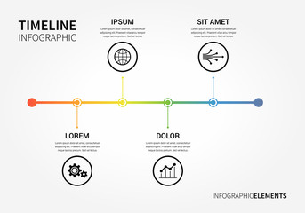Vector timeline infographic with unfocused background and report