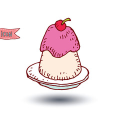 Cake food icon, vector illustration.