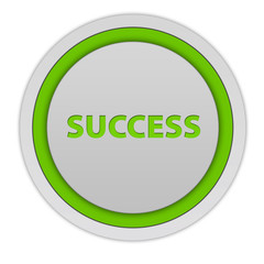 Success circular icon on white background