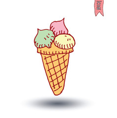 Sweet icon ice cream, vector illustration.