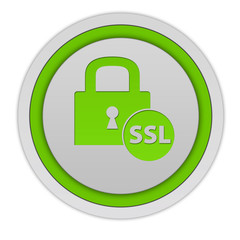 SSL circular icon on white background