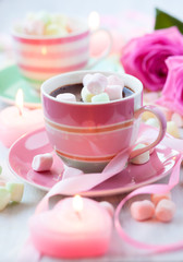 Hot chocolate and marshmallow
