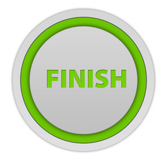 Finish circular icon on white background