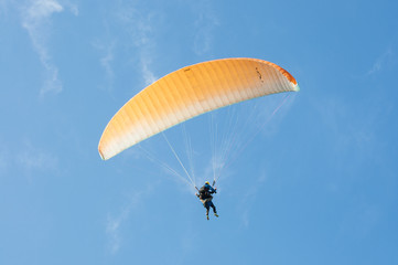 First flight with a tandem paragliding instructor