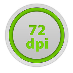 72 dpi circular icon on white background