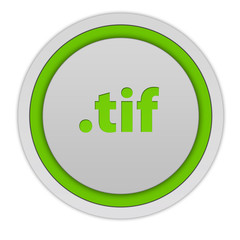 .tif circular icon on white background