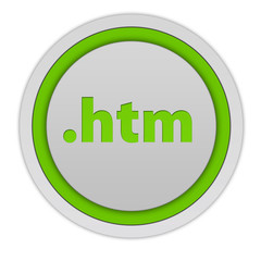 .htm circular icon on white background
