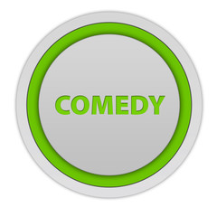 Comedy circular icon on white background