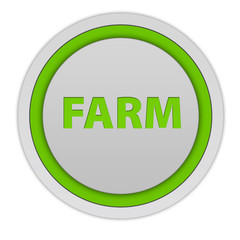 Farm circular icon on white background