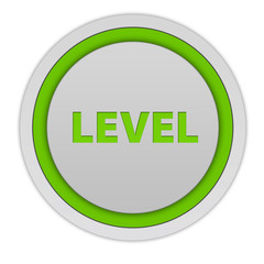 Level circular icon on white background