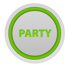 Party circular icon on white background